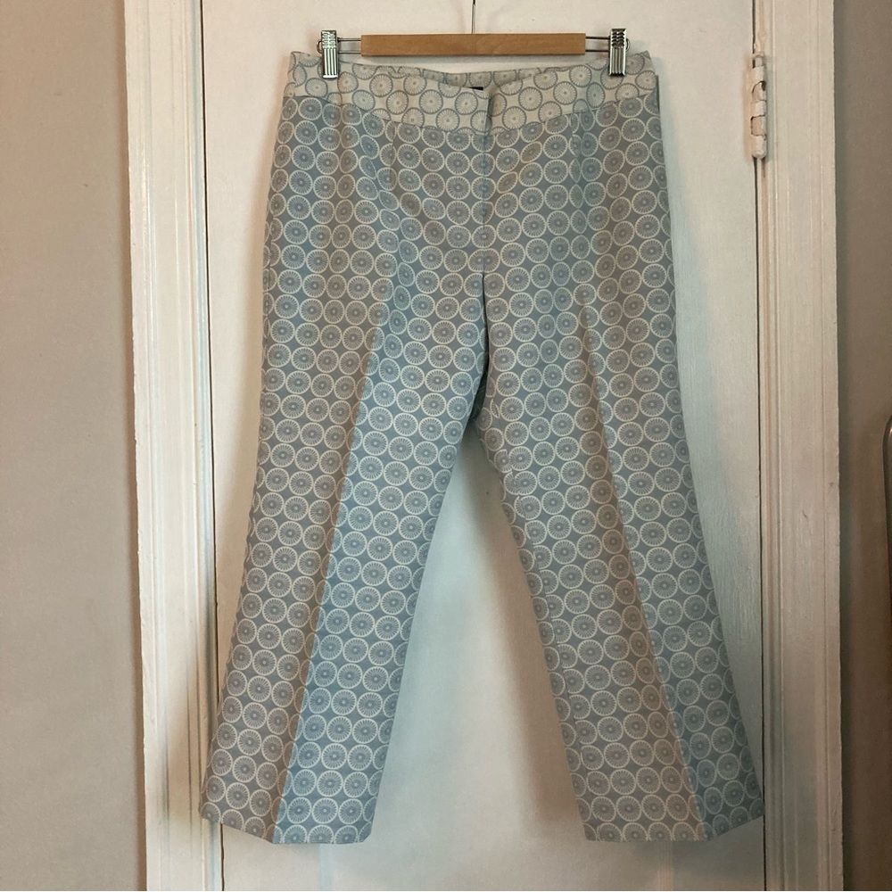 Etcetera Capri Pants Light Blue Floral Geometric Pattern Size 8